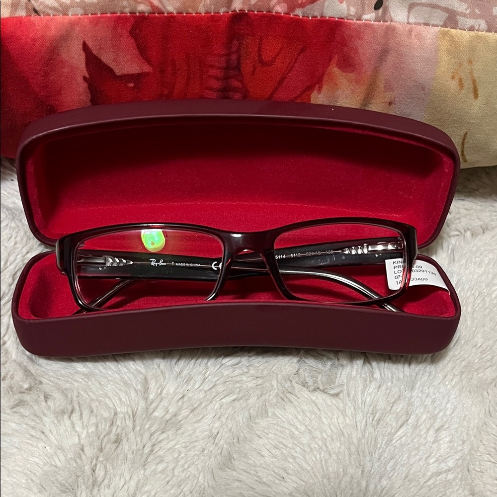 Ray-Ban Red Glasses with Case
